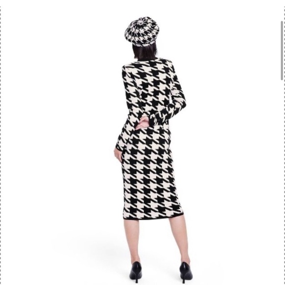 🔖 SERGIO HUDSON x Target Houndstooth Sweater Midi Dress Black White - Picture 6 of 17